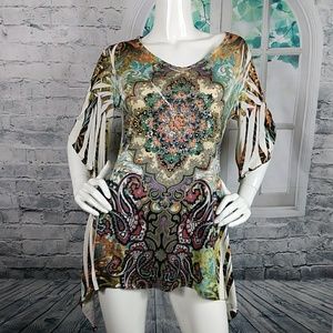 Reina blouse 3/4 short sleeves  Sz 2